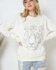Blue B French Terry Tiger Studded Star Graphic Sweatshirt