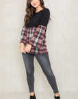 Plus Size Bell Sleeve Plaid Tunic