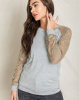 Lace Sleeve Raglan Tunic