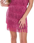 Women's Short All-Over Fringe Flapper Dress