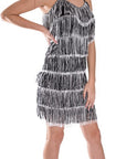 Women's Short All-Over Fringe Flapper Dress