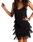 Women's Short All-Over Fringe Flapper Dress