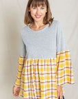 Plus Size Bell Sleeve Plaid Tunic