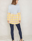 Plus Size Bell Sleeve Plaid Tunic