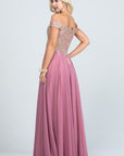 La Scala PLUS Off Shoulder Chiffon Gown with Applieques