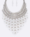 Statement Glass Bib Necklace Set