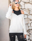 Hope Horizon Two Layered Knit Sweater - White