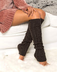 Cable Knit Long Tie Leg Warmer