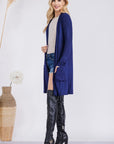 Celeste Full Size Open Front Cardigan with Pockets