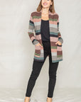 Plus Suede Elbow Patch Open Cardigan with Pockets