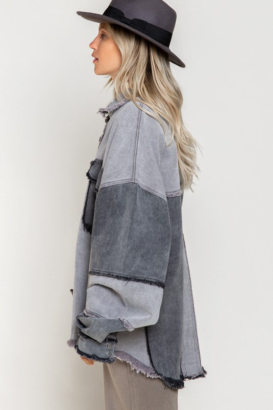 POL Colorblock Oversized Jacket