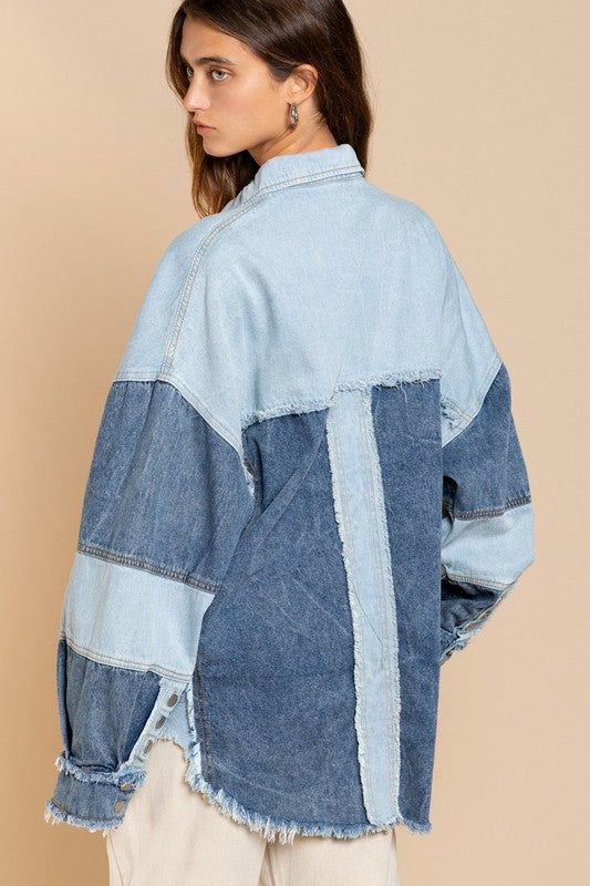 POL Colorblock Oversized Jacket