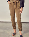 Mustard Seed Satin Pants with Belt