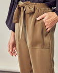 Mustard Seed Satin Pants with Belt