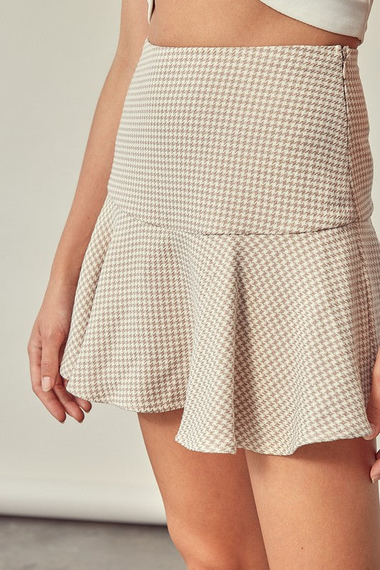 Mustard Seed Checkered A-Line Skort