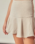 Mustard Seed Checkered A-Line Skort