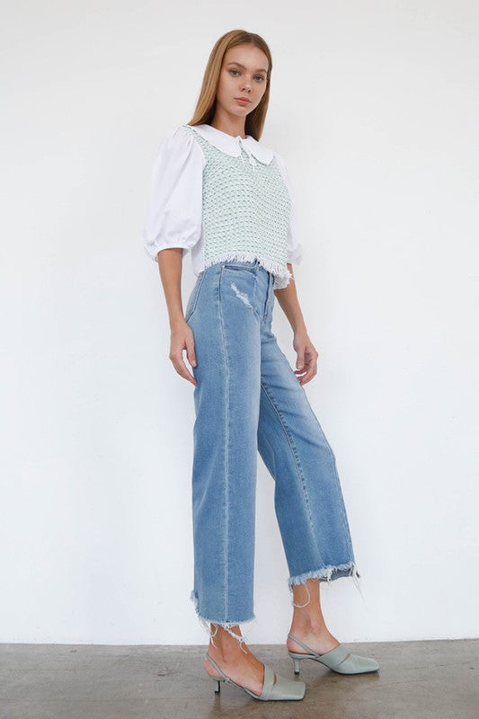 Insane Gene High Rise Wide Leg Ankle Jeans