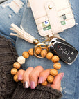 Leopard Beaded Key Ring Wallet Bracelet - Online Only