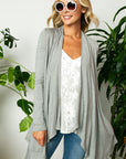 e Luna Solid Jersey Cascading Cardigan