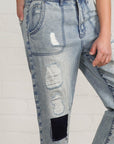 Insane Gene Raw Hem Patched Jeans