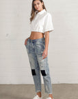 Insane Gene Raw Hem Patched Jeans