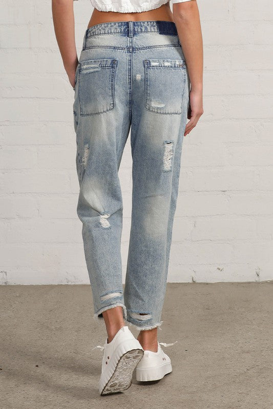 Insane Gene Raw Hem Patched Jeans