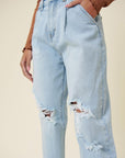 Vibrant M.i.U Distressed Slouchy Jeans