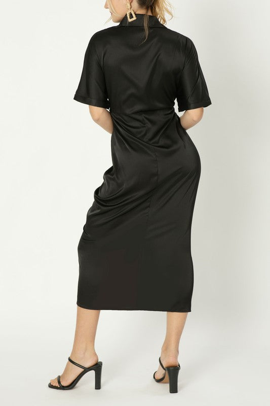 Satin Wrap Dress - Online Only