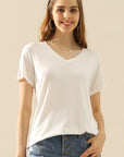 Ninexis Full Size V-Neck Short Sleeve T-Shirt