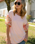 Solid Dizzy Floral Mixed Top - Online Only - My Pampered Life Seattle