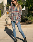 e Luna Plaid Mock Neck Boxy Top