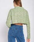 Emory Park Long Sleeve Collared Crop Top