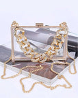 Crystal Chunky Chain Clear Box Clutch