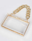 Crystal Chunky Chain Clear Box Clutch