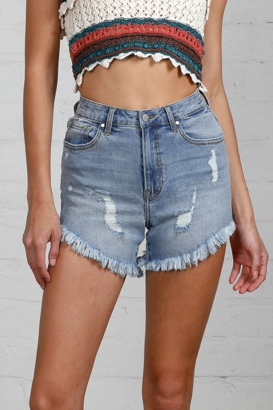 Insane Gene Premium High Waist Uneven Opening Shape Shorts