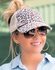 Dani & Em Leopard Messy Bun Hat