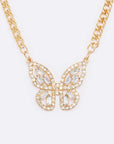 Crystal Butterfly Pendant Necklace