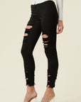 Vibrant M.i.U High Rise Distressed Skinny Jeans with a Raw Hem