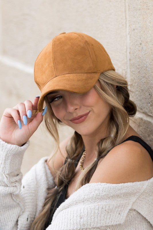 Suede Boyfriend Ball Cap Hat - Online Only