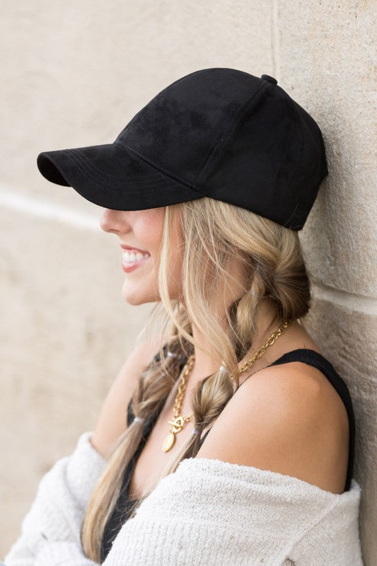 Suede Boyfriend Ball Cap Hat - Online Only