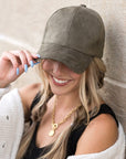 Faux Suede Boyfriend Ball Cap Hat - My Pampered Life Seattle