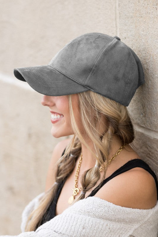 Suede Boyfriend Ball Cap Hat - Online Only