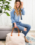 Sherpa Weekender Bag Soft Travel Getaway Tote - Online Only