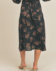 Side Slit Floral Print Skirt