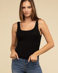 ZENANA Double Layer Round Neck Tank Top