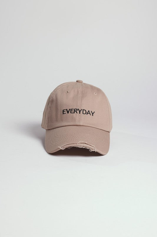 Distressed &quot;Everyday&quot; Embroidered Snapback Cap