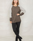 Solid Two Tone Raglan Tunic