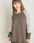 Solid Two Tone Raglan Tunic