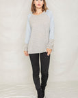 Solid Two Tone Raglan Tunic