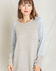 Solid Two Tone Raglan Tunic